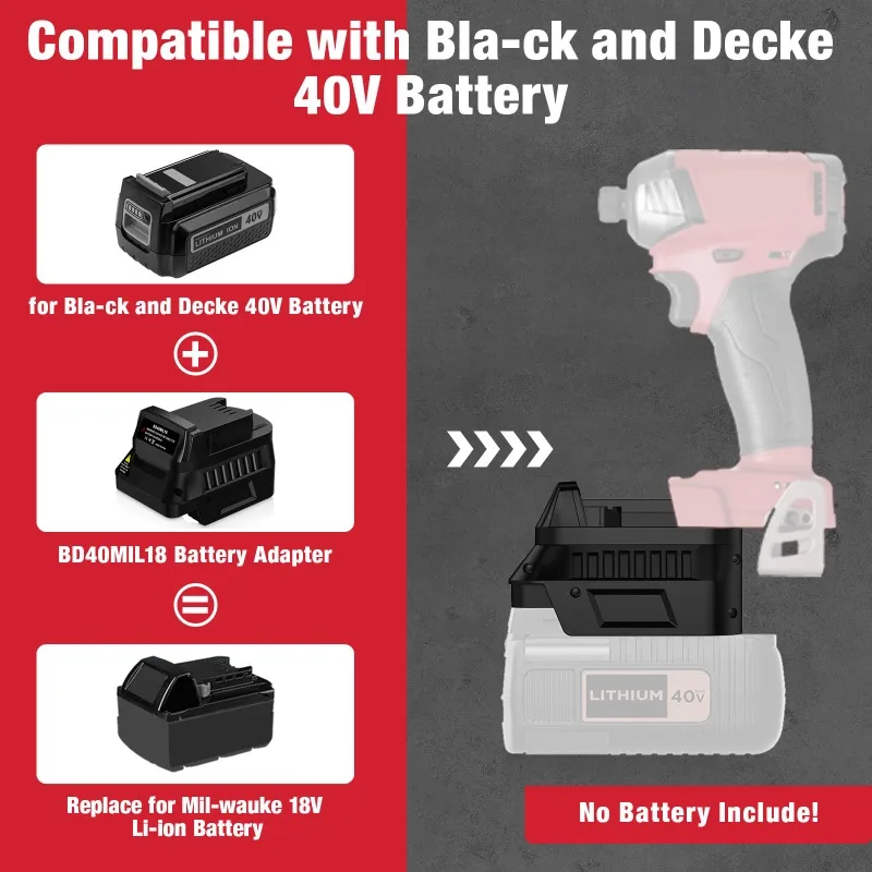 BD40MIL18 Battery Adapter Suit - Black+Decker Tool Cordless recension och pris